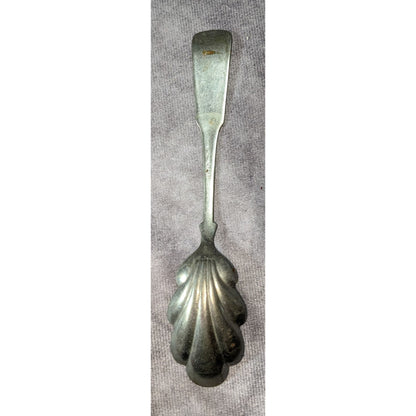 Antique 1877 Victorian Sugar Spoon Shell Bowl Silver Tone Flatware 5.5 Inch