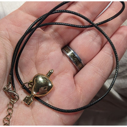 Coquette Multi-Metallic Puffed Heart And Arrow Pendant Necklace