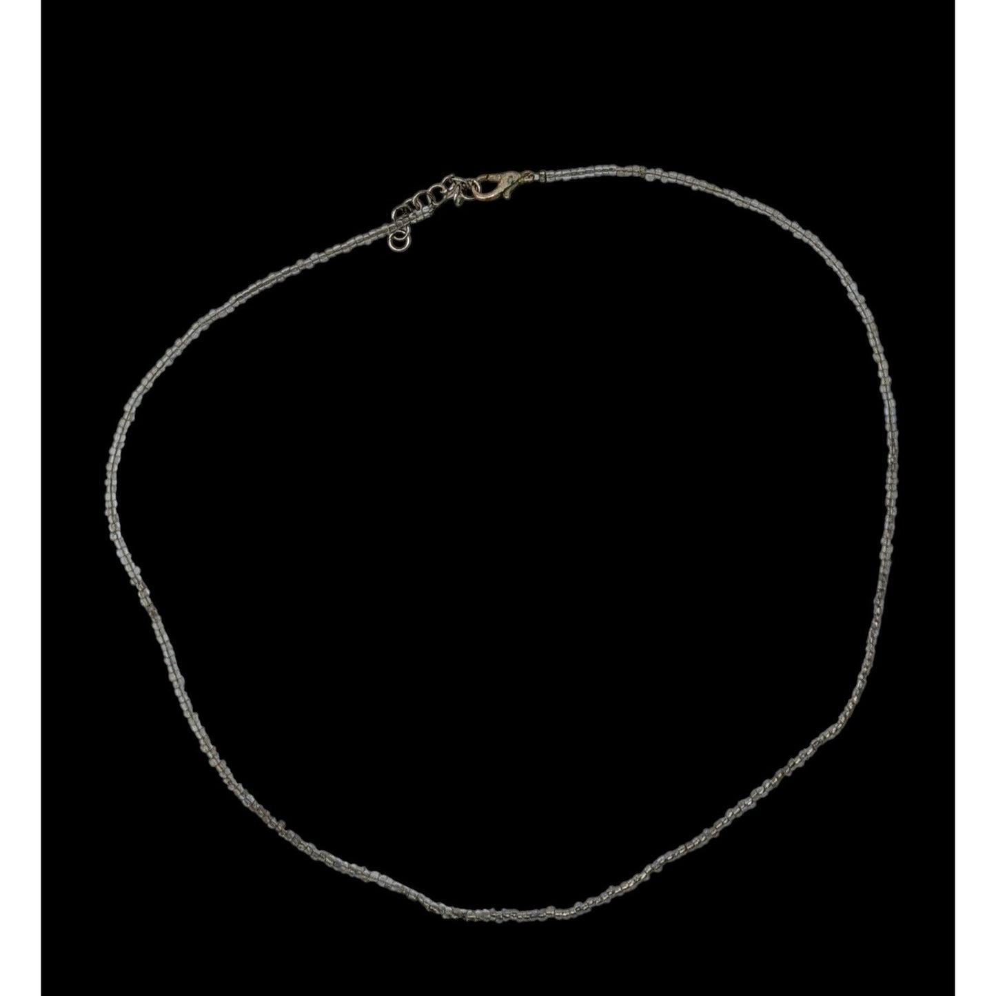 Simple Casual Handmade Silver-Tone Glass Beaded Necklace