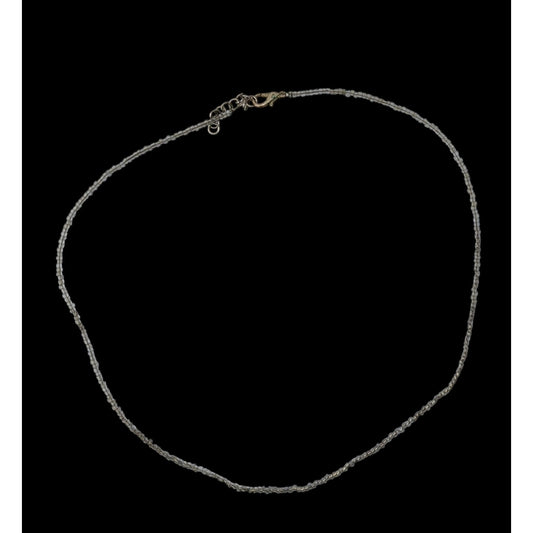 Simple Casual Handmade Silver-Tone Glass Beaded Necklace