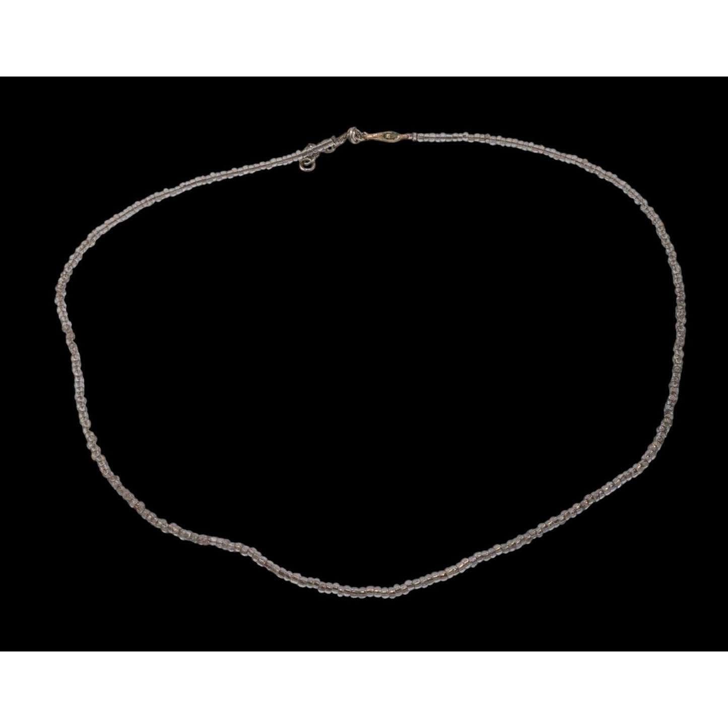 Simple Casual Handmade Silver-Tone Glass Beaded Necklace