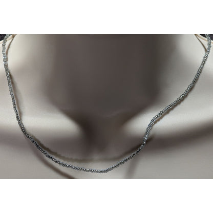 Simple Casual Handmade Silver-Tone Glass Beaded Necklace