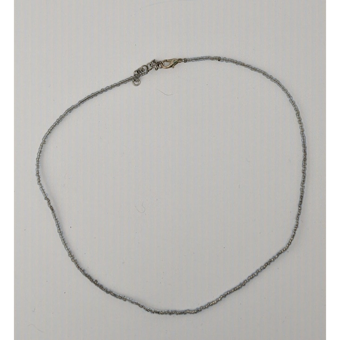 Simple Casual Handmade Silver-Tone Glass Beaded Necklace