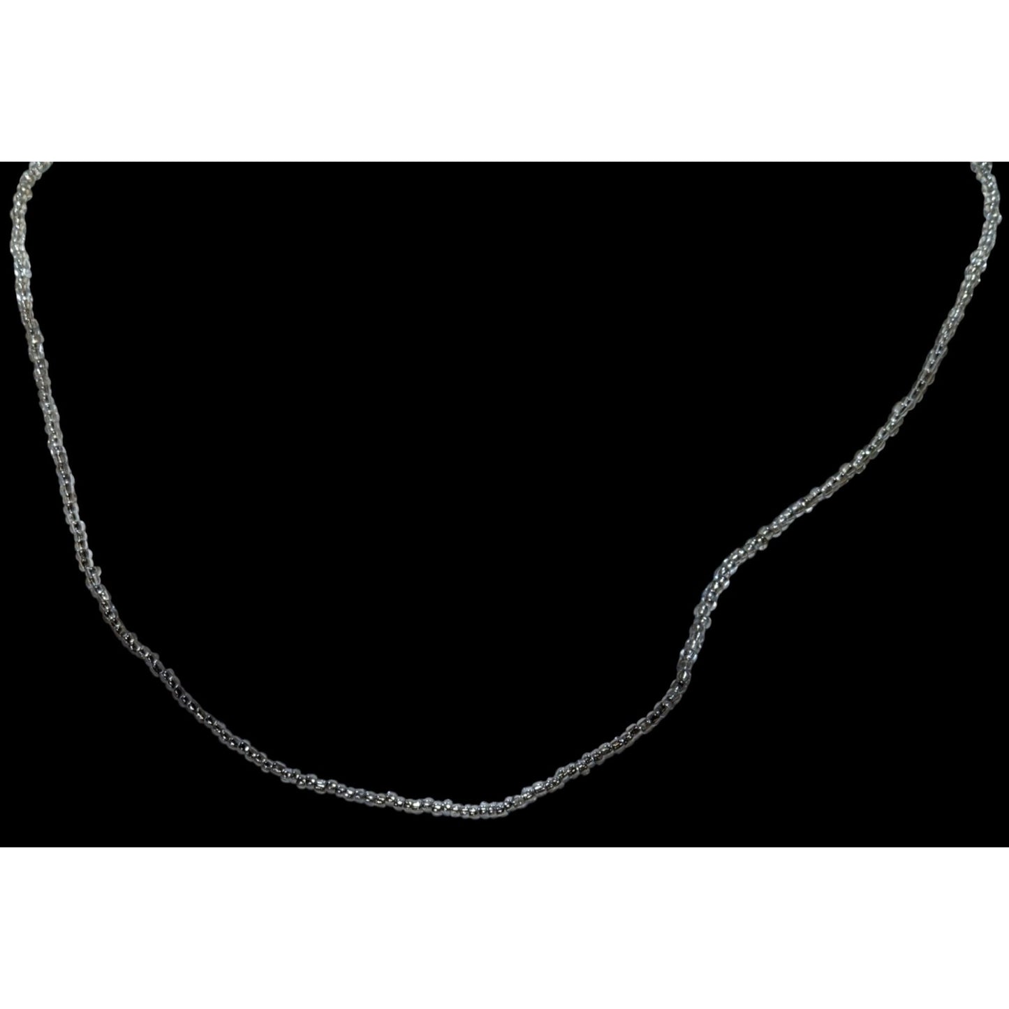 Simple Casual Handmade Silver-Tone Glass Beaded Necklace