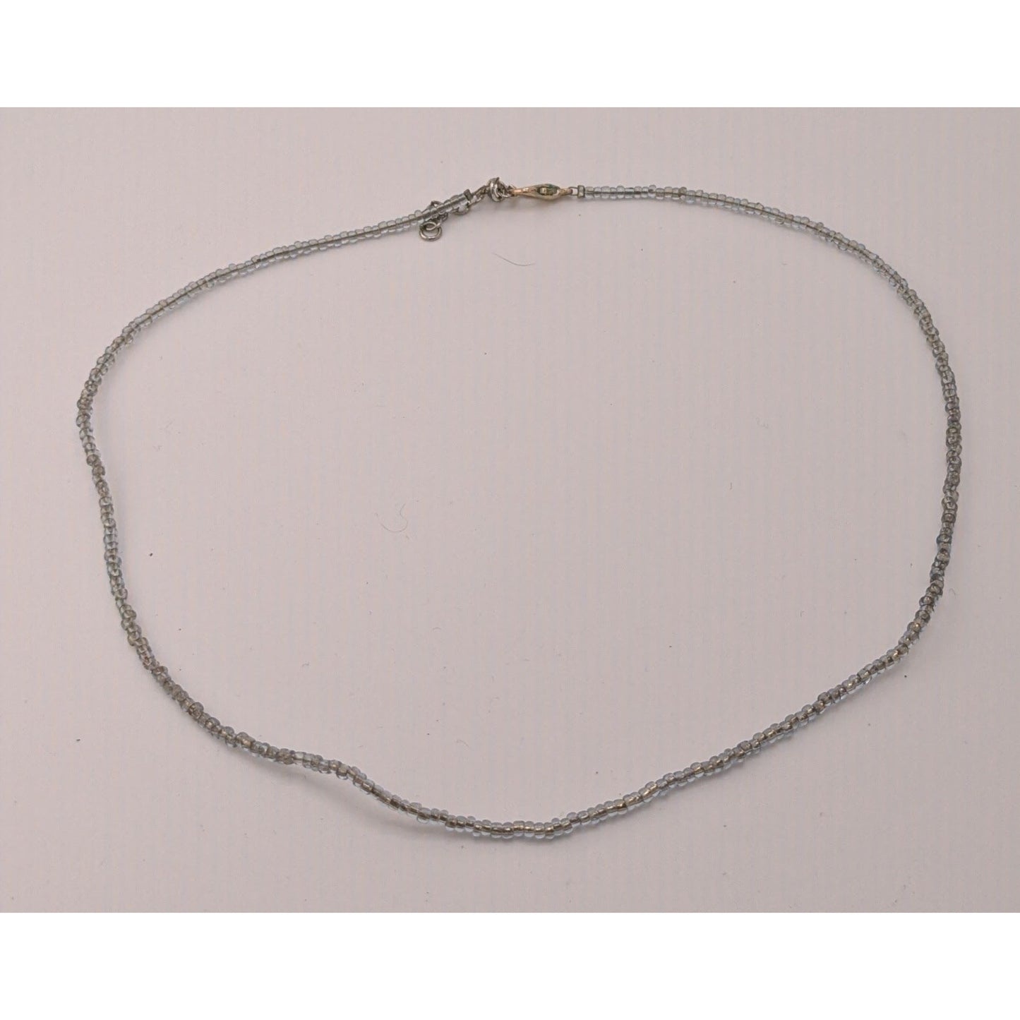 Simple Casual Handmade Silver-Tone Glass Beaded Necklace