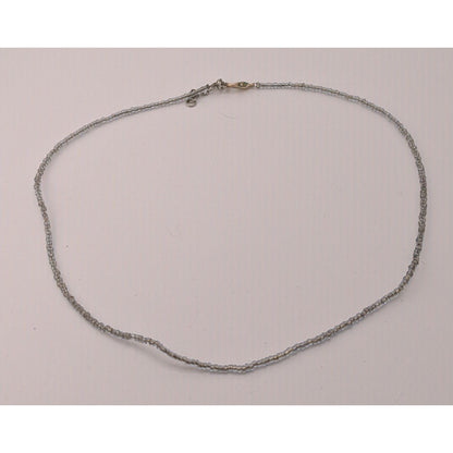 Simple Casual Handmade Silver-Tone Glass Beaded Necklace