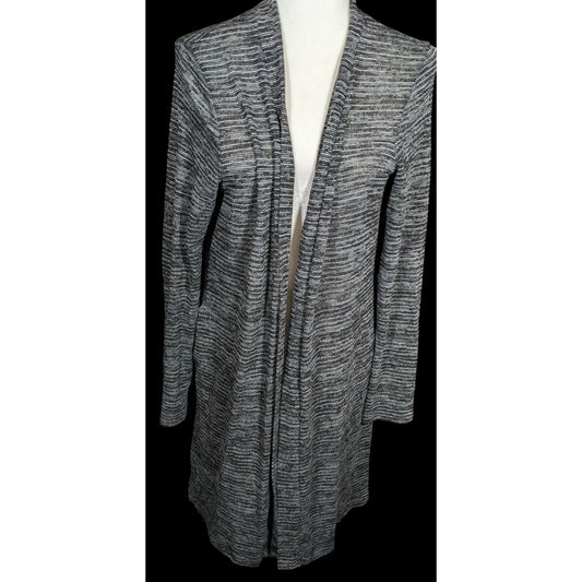 Jenny Boston Black And Grey Longline Cardigan