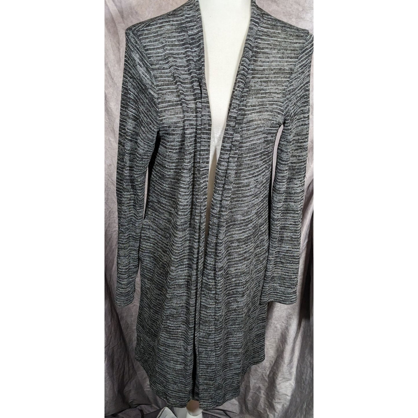 Jenny Boston Black And Grey Longline Cardigan