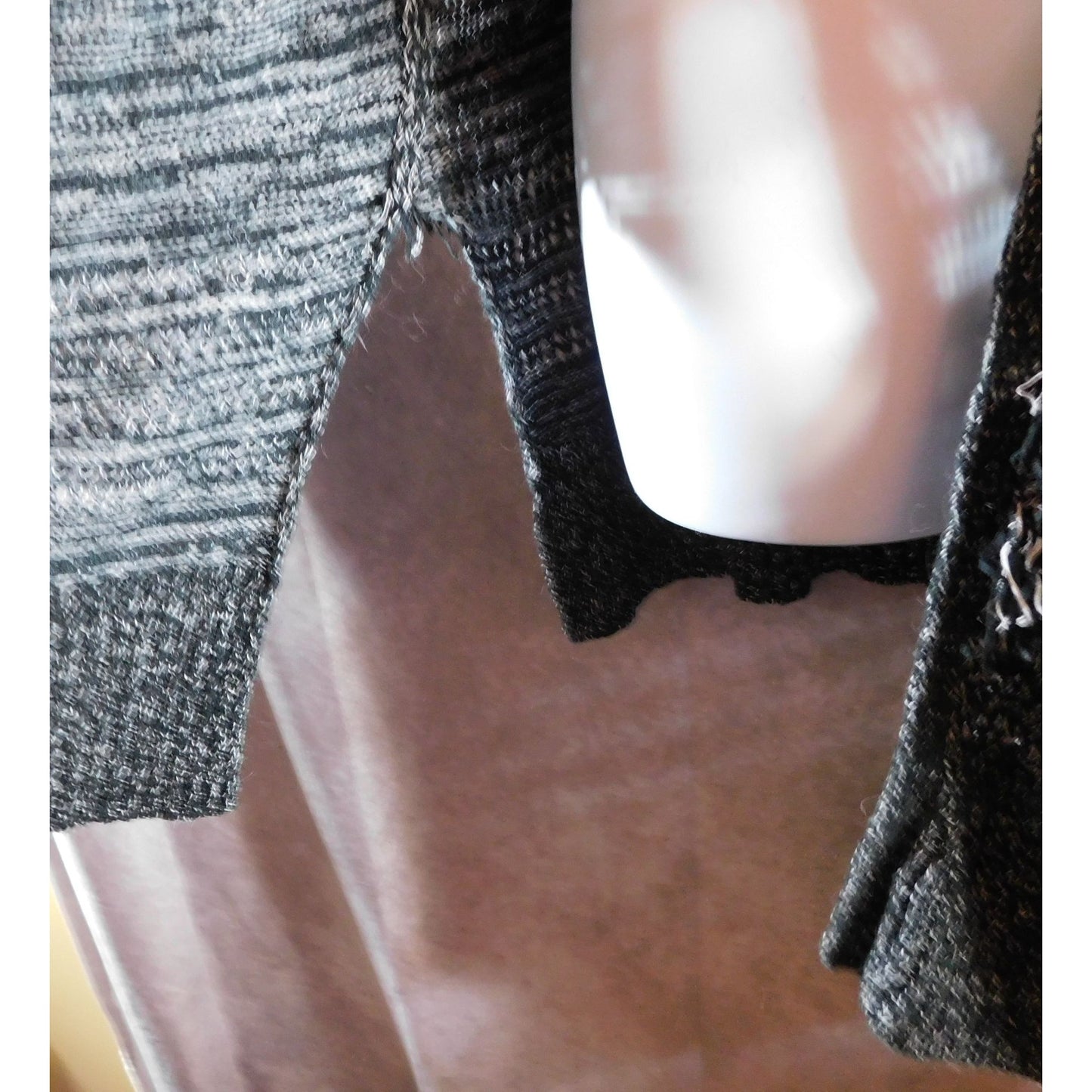 Whimsy Goth Black And White Shaggy Cardigan