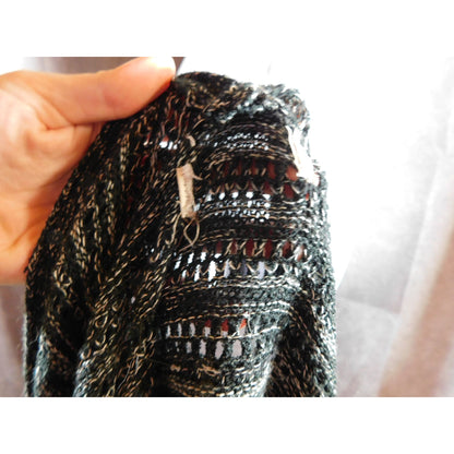 Whimsy Goth Black And White Shaggy Cardigan