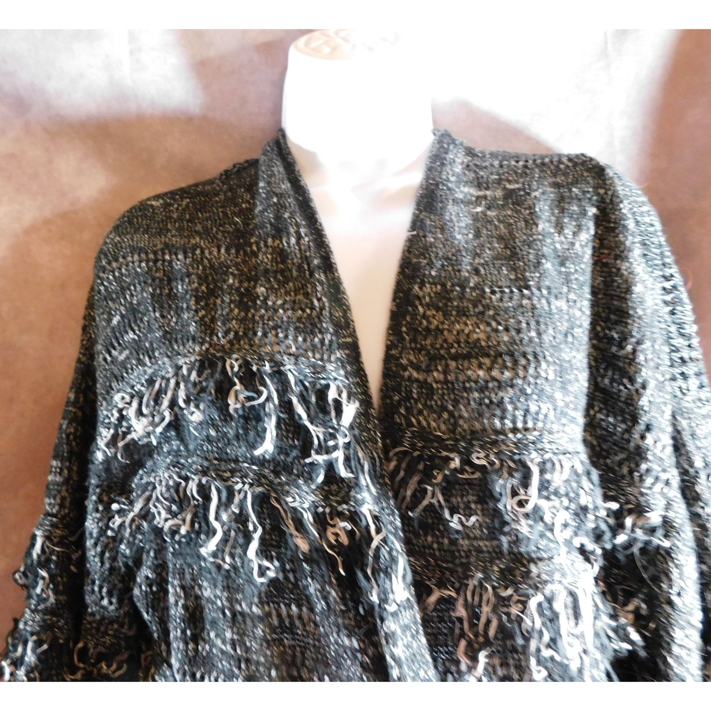 Whimsy Goth Black And White Shaggy Cardigan