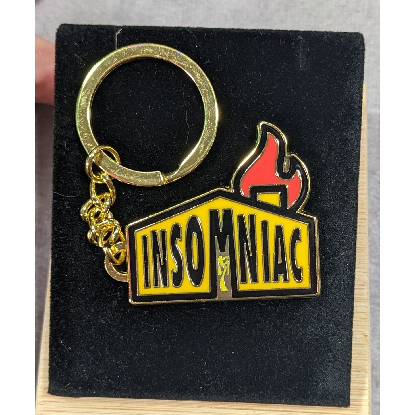 Insomniac House Party Yellow And Gold Tone Keychain