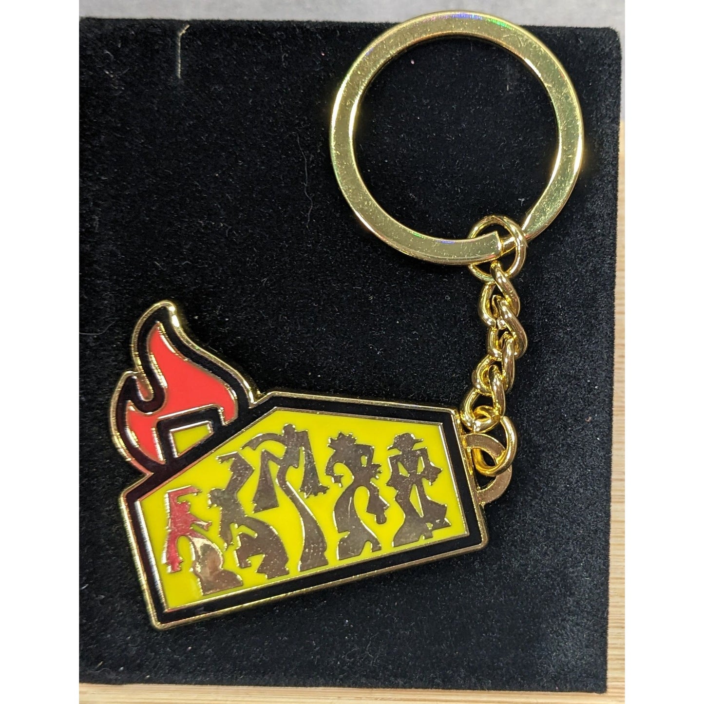 Insomniac House Party Yellow And Gold Tone Keychain