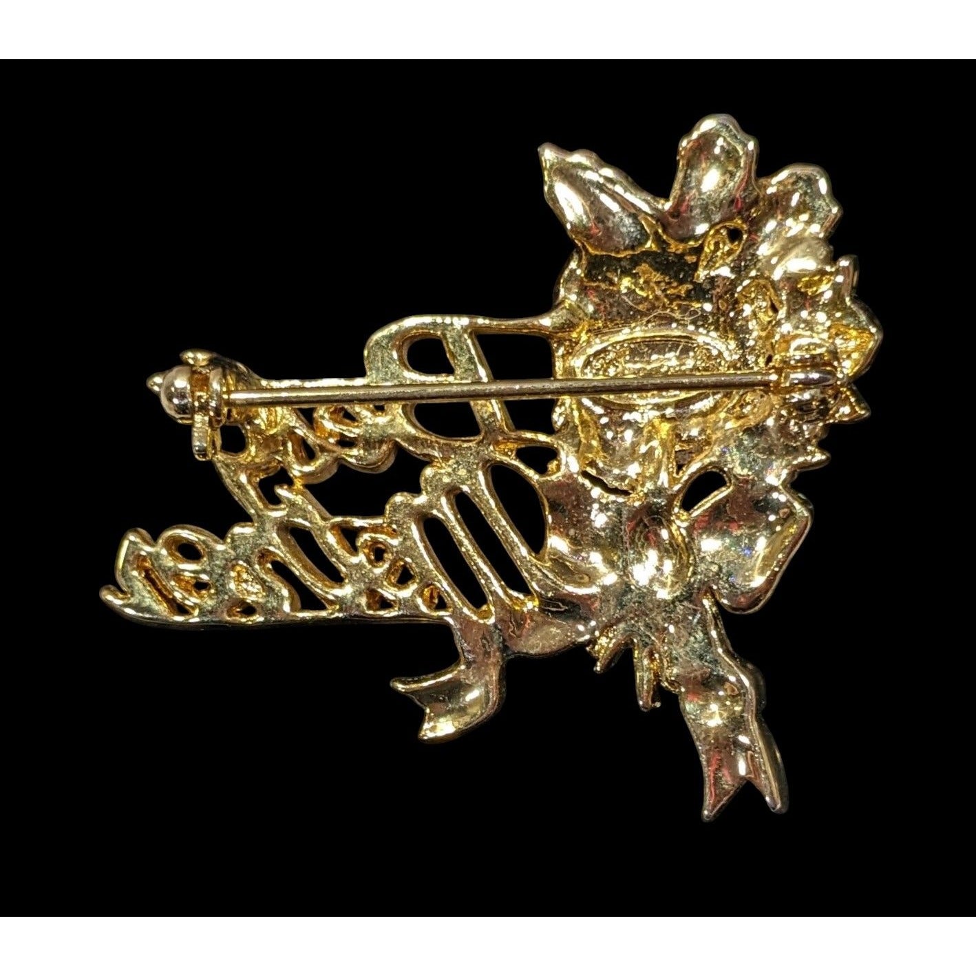 Vintage Danecraft Best Mother Gold Tone Floral Brooch