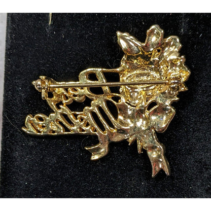 Vintage Danecraft Best Mother Gold Tone Floral Brooch