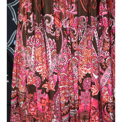 Love Tease Bohemian Brown And Pink Floral Dress