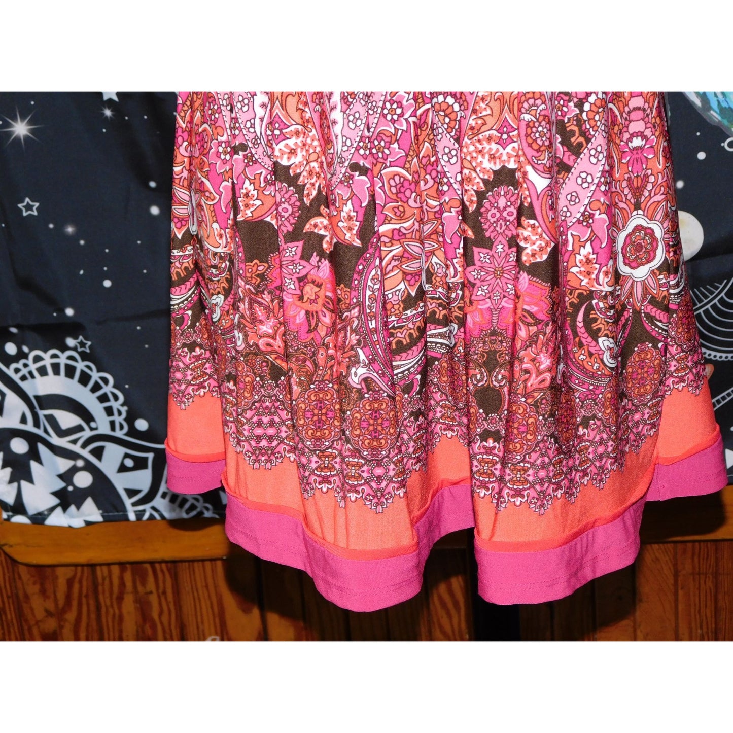 Love Tease Bohemian Brown And Pink Floral Dress