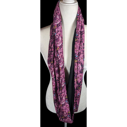 Pink And Black Leopard Print With Kittens Reversible Infinity Scarf