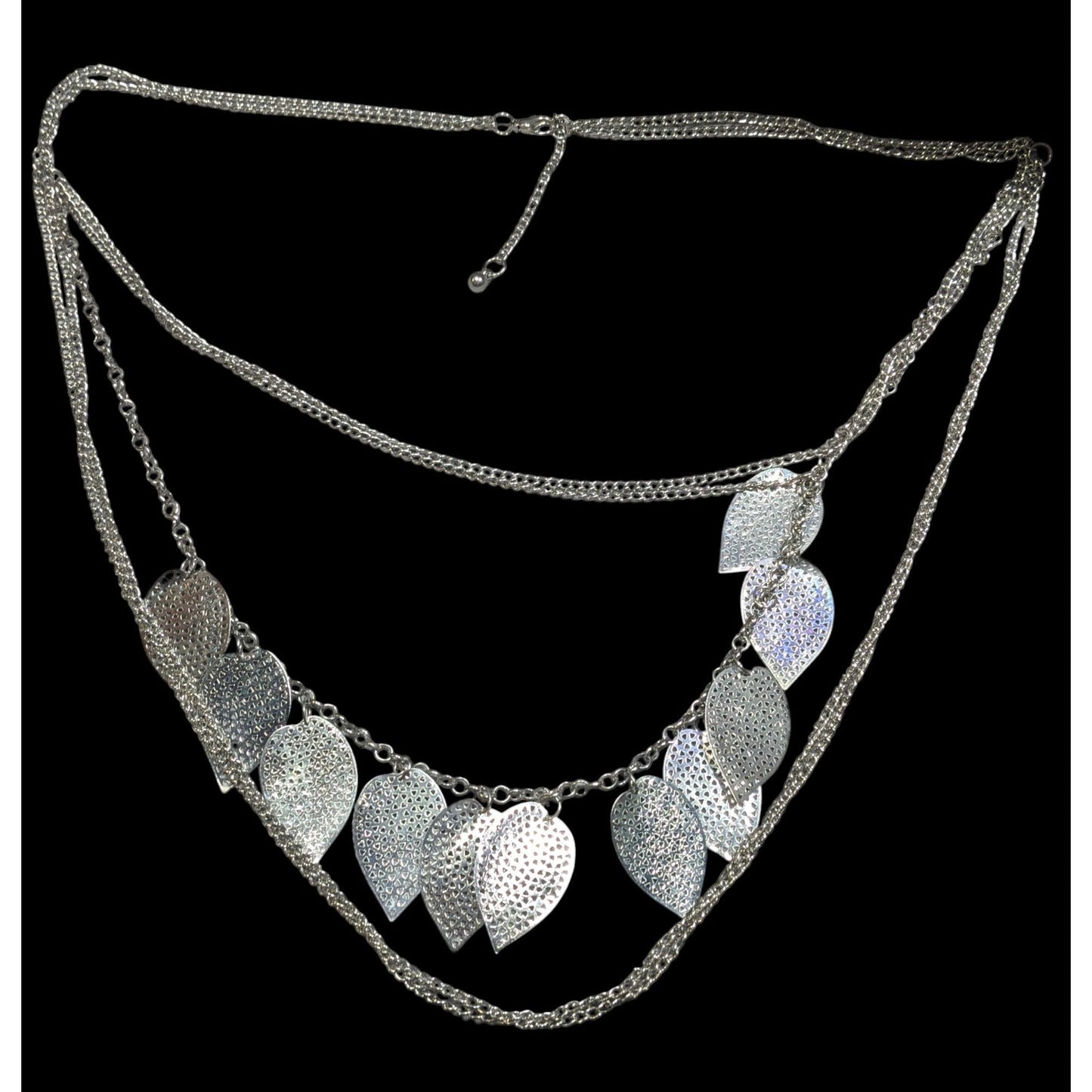 Nature Inspired Multilayer Chain And Leaf Charm Necklace
