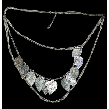 Nature Inspired Multilayer Chain And Leaf Charm Necklace