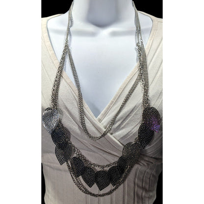 Nature Inspired Multilayer Chain And Leaf Charm Necklace