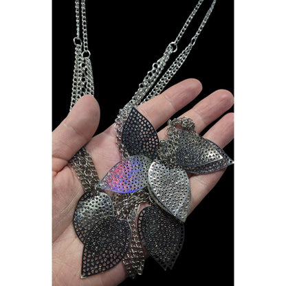 Nature Inspired Multilayer Chain And Leaf Charm Necklace