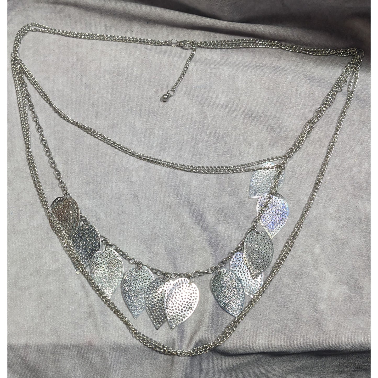 Nature Inspired Multilayer Chain And Leaf Charm Necklace