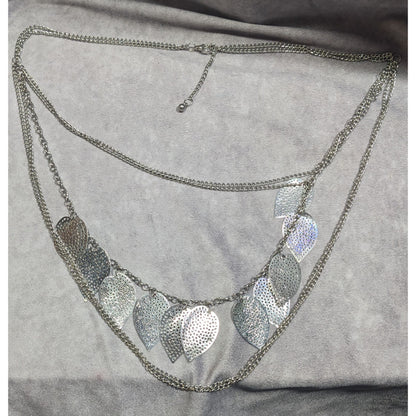 Nature Inspired Multilayer Chain And Leaf Charm Necklace
