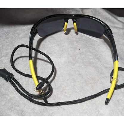 Torege Sports Black And Yellow Sunglasses With Cord