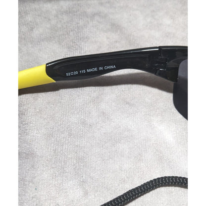 Torege Sports Black And Yellow Sunglasses With Cord