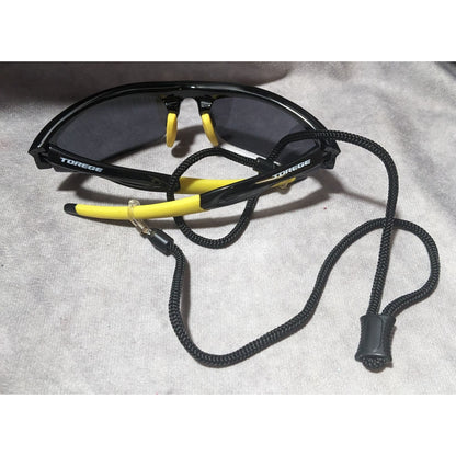 Torege Sports Black And Yellow Sunglasses With Cord