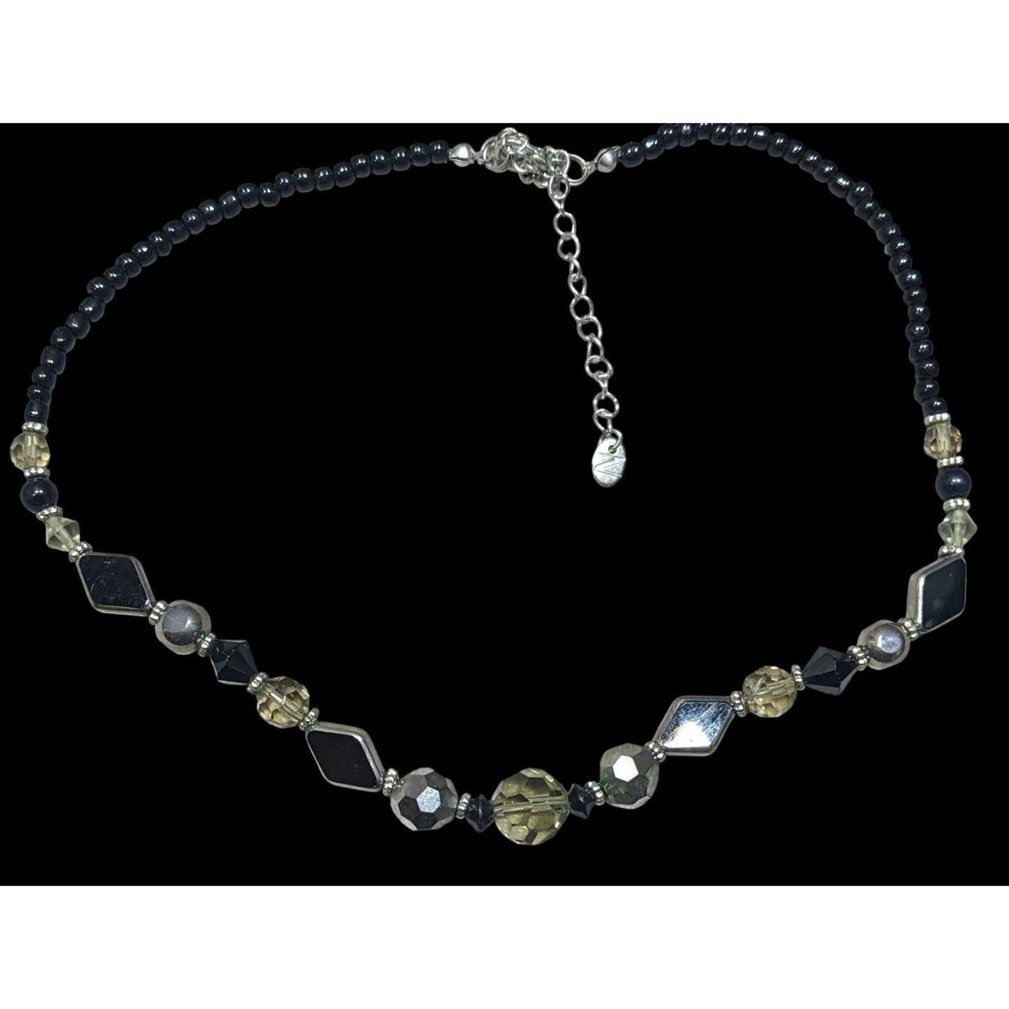 Nordstrom Corporate Goth Black And Silver Tone Necklace