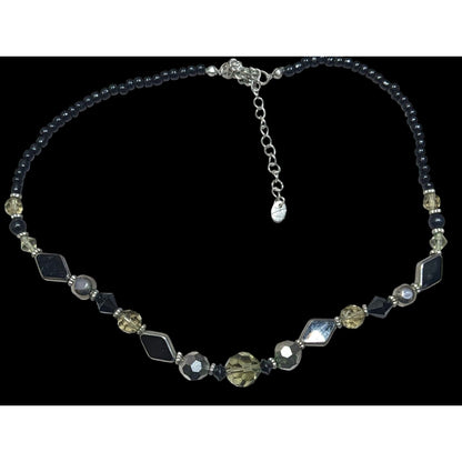 Nordstrom Corporate Goth Black And Silver Tone Necklace