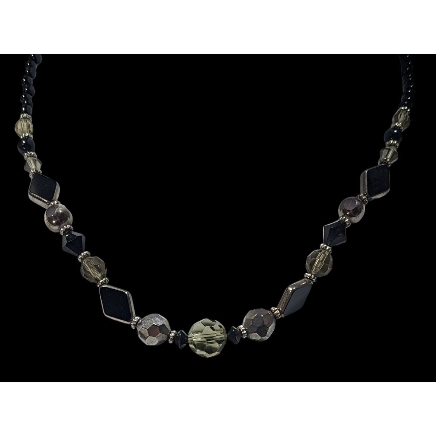 Nordstrom Corporate Goth Black And Silver Tone Necklace