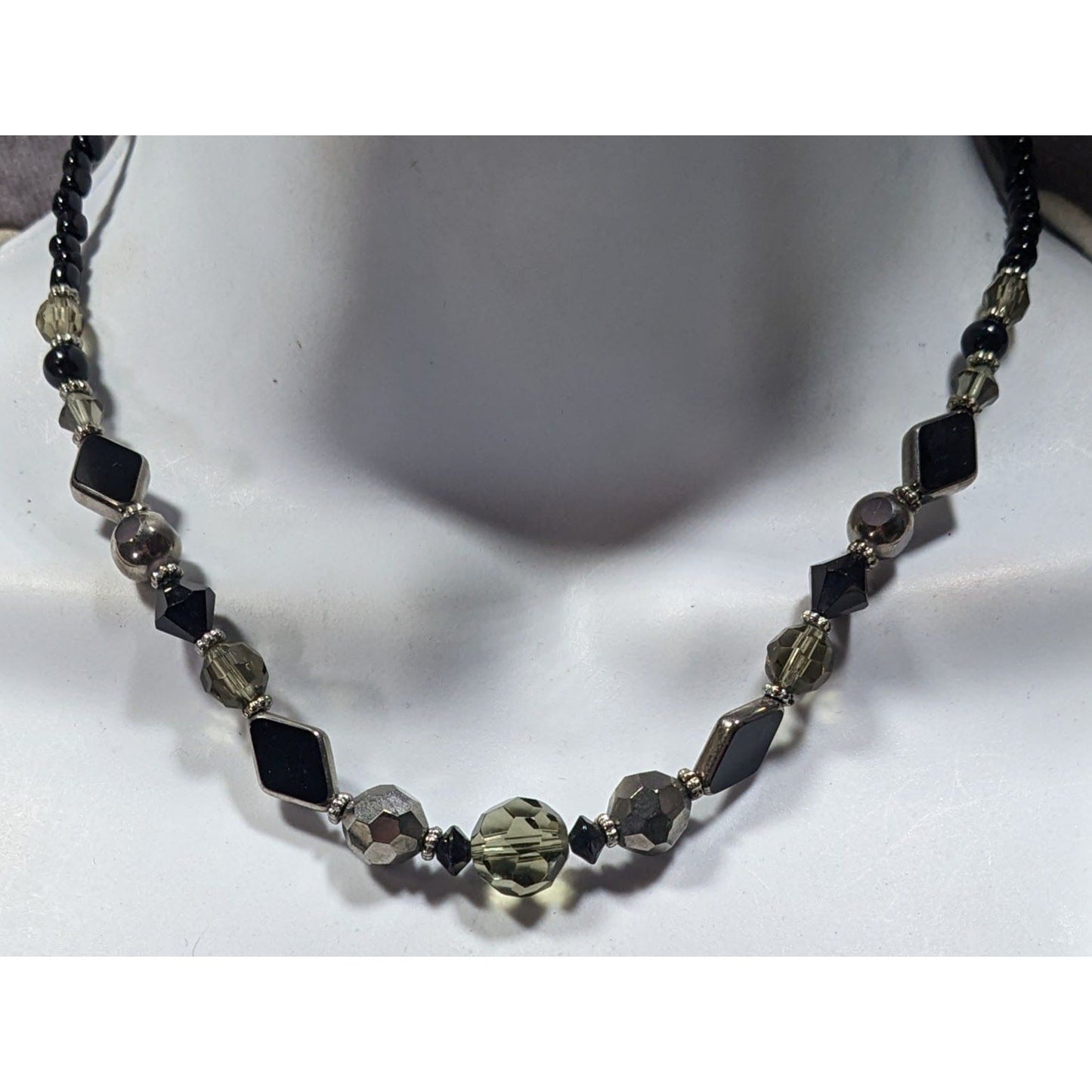 Nordstrom Corporate Goth Black And Silver Tone Necklace