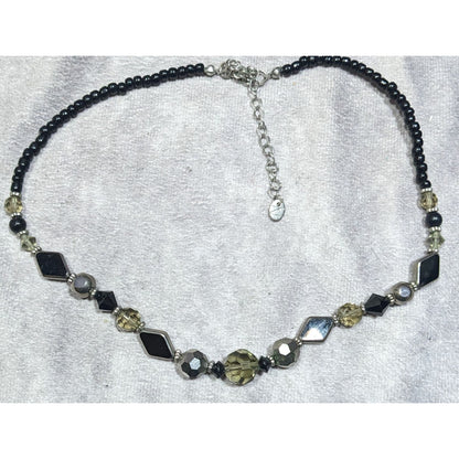Nordstrom Corporate Goth Black And Silver Tone Necklace