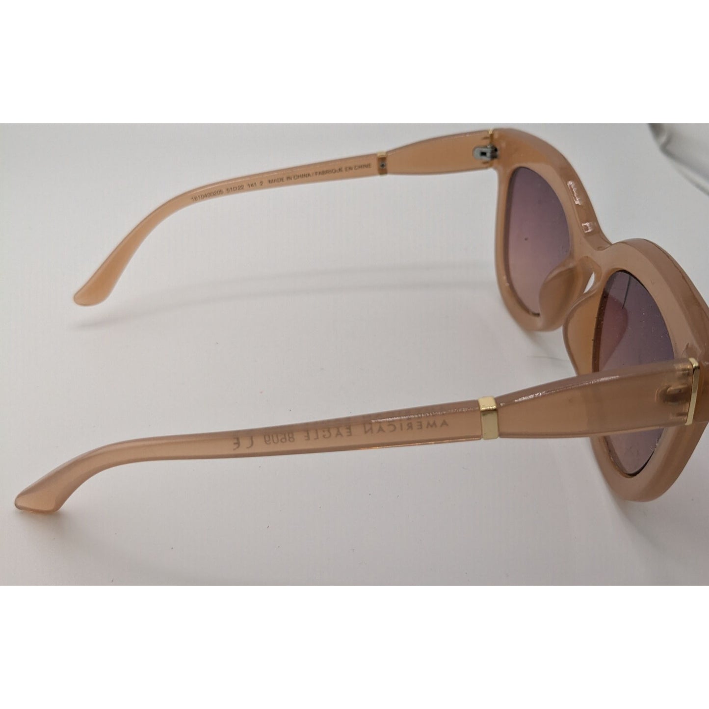 American Eagle Womens Retro Sunglasses Beige Frame Gradient Lenses