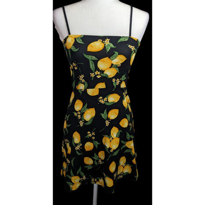 Divided by H&M Summery Black And Yellow Lemon Dress