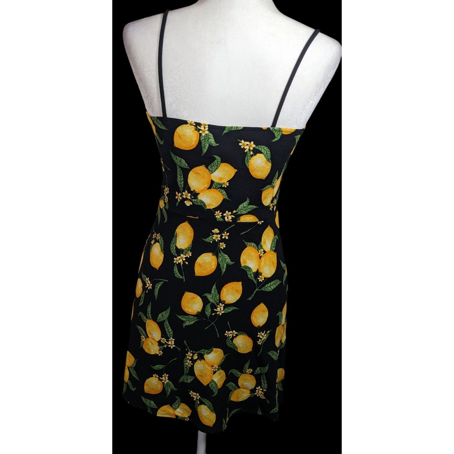 Divided by H&M Summery Black And Yellow Lemon Dress