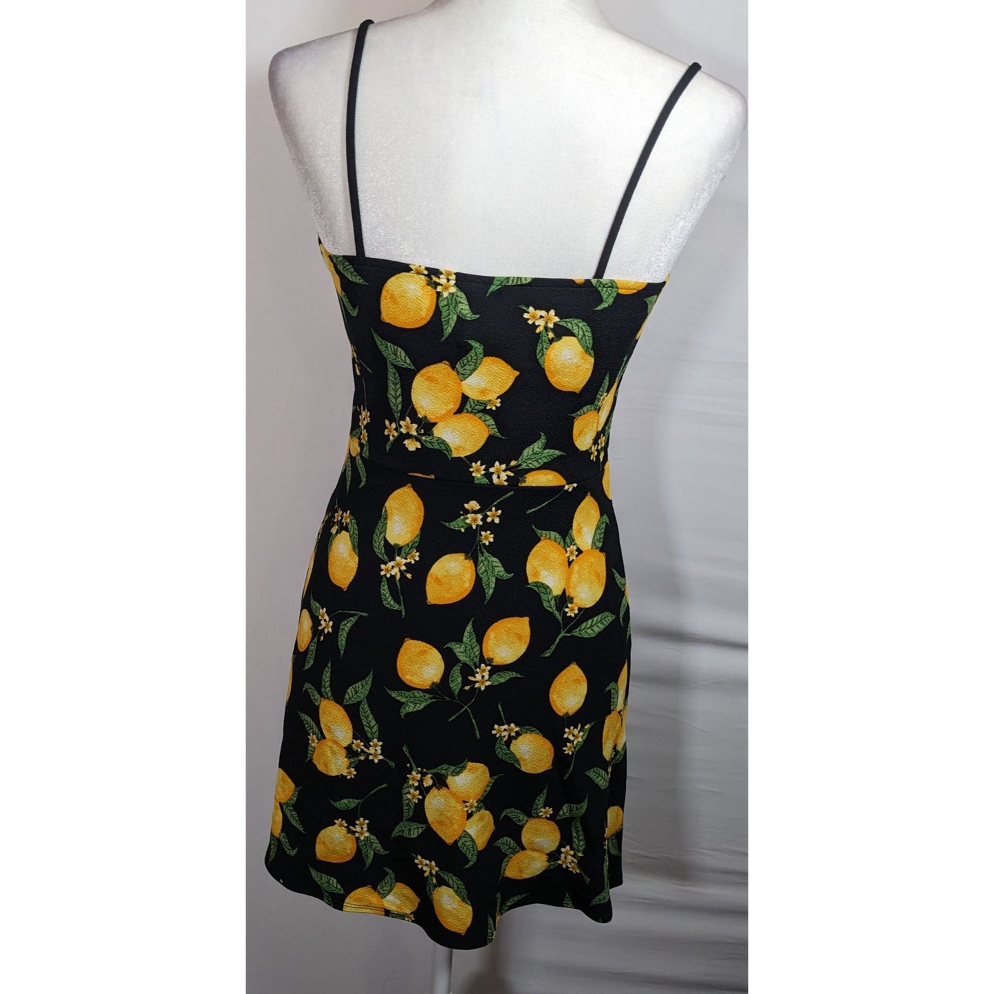 Divided by H&M Summery Black And Yellow Lemon Dress