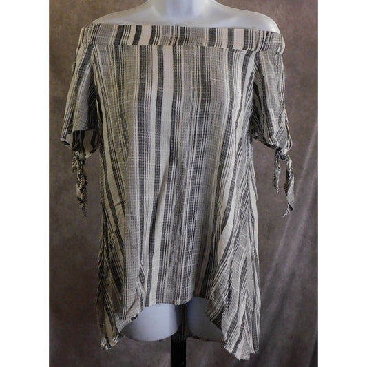 1.4.3. Story by Line Up Striped Off Shoulder Top NWT