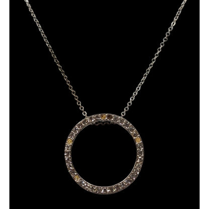 Geometric Glam Open Circle Rhinestone Pendant Necklace