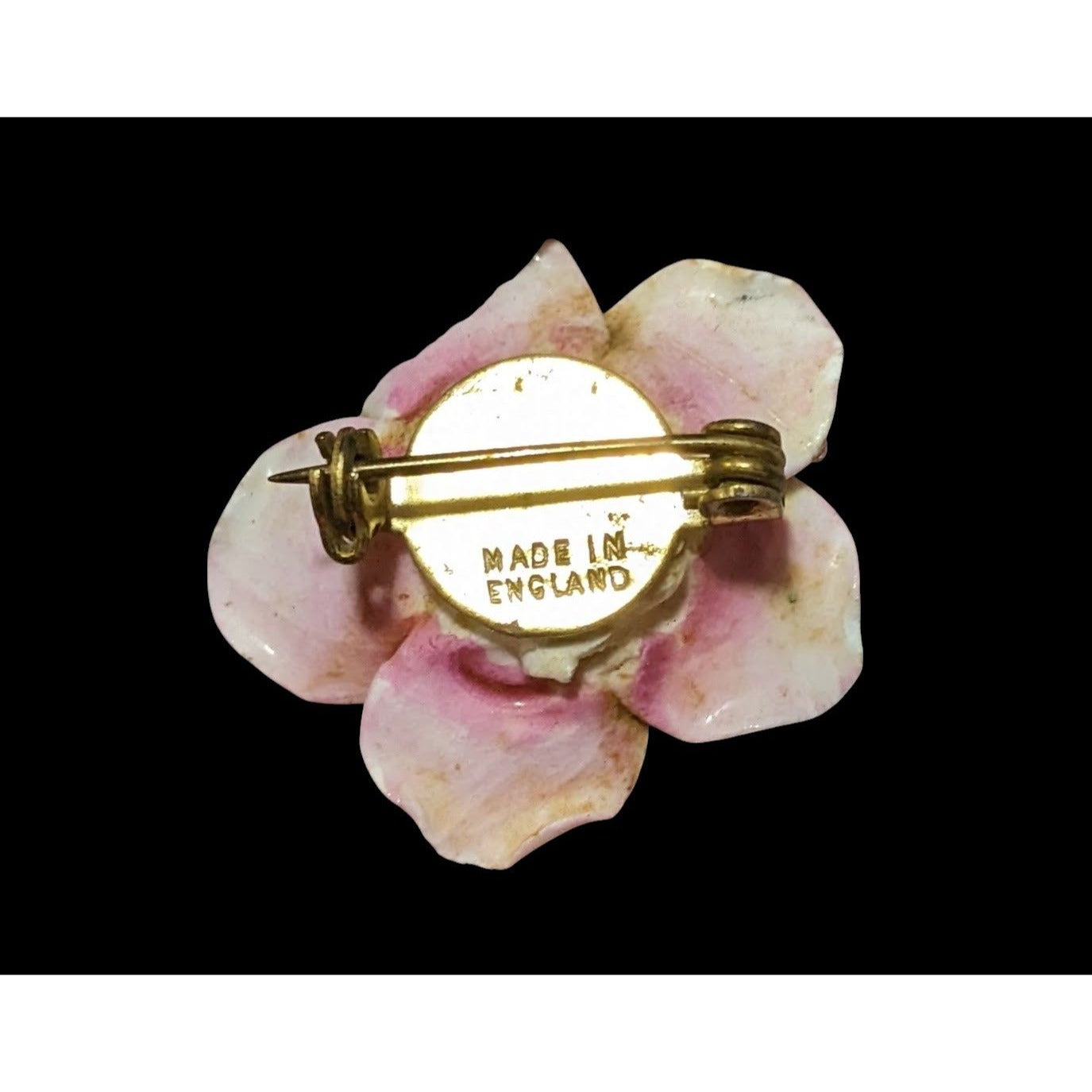 Vintage English Rose China Floral Brooch