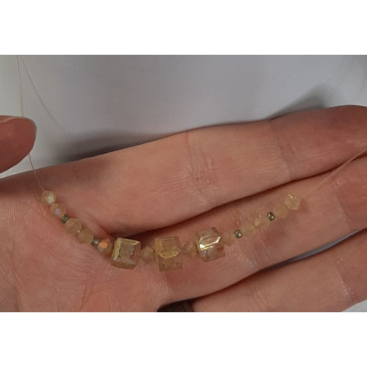 Distressed Faceted Cube Bead Necklace