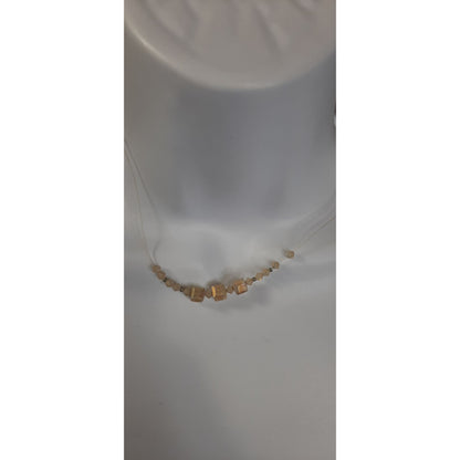 Distressed Faceted Cube Bead Necklace