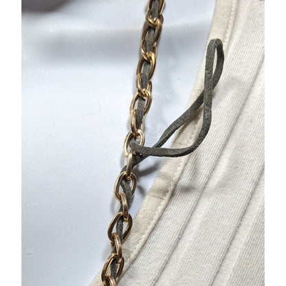 Decorative Tassel Pendant Necklace With Gold-Tone Chain & Beaded Drops