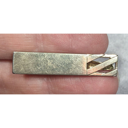 Vintage Swank Gold Tone Diagonal Cutout Tie Clip