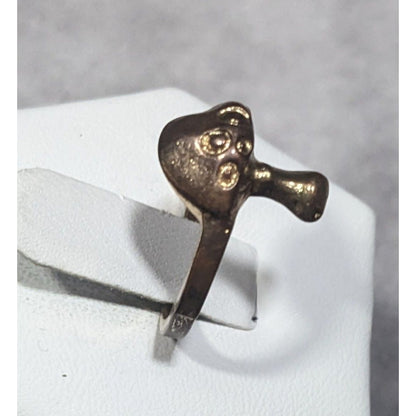 Fairycore Antiqued Bronze Tone Mushroom Ring Size 7