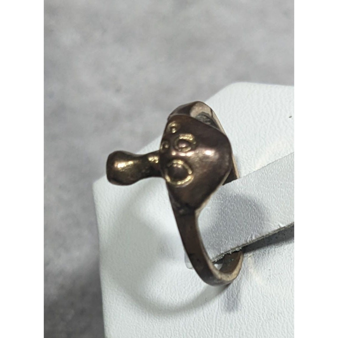 Fairycore Antiqued Bronze Tone Mushroom Ring Size 7