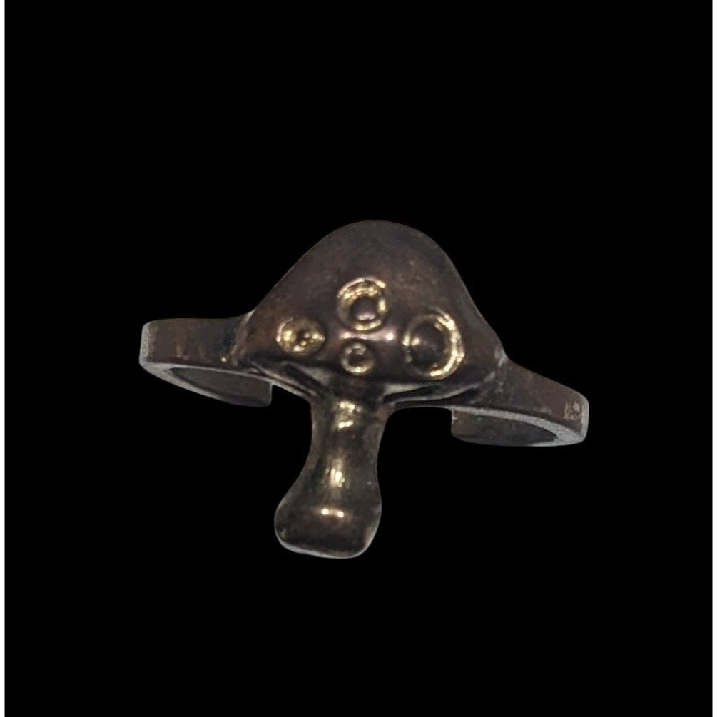 Fairycore Antiqued Bronze Tone Mushroom Ring Size 7